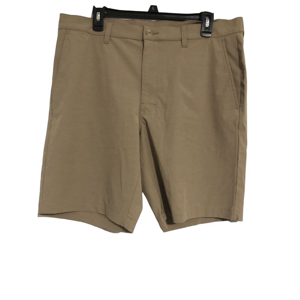 PGA Tour Golf Shorts Mens Tan Flat Front‎ Performance size 38 See Description
